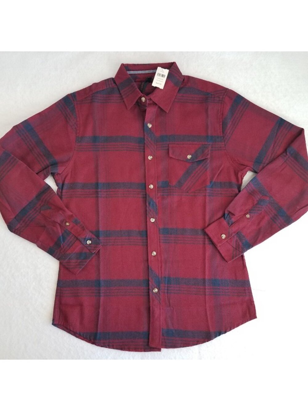 Smash Flannel Shirt Mens SMALL Burgundy Red Navy Blue Soft MSRP $69
